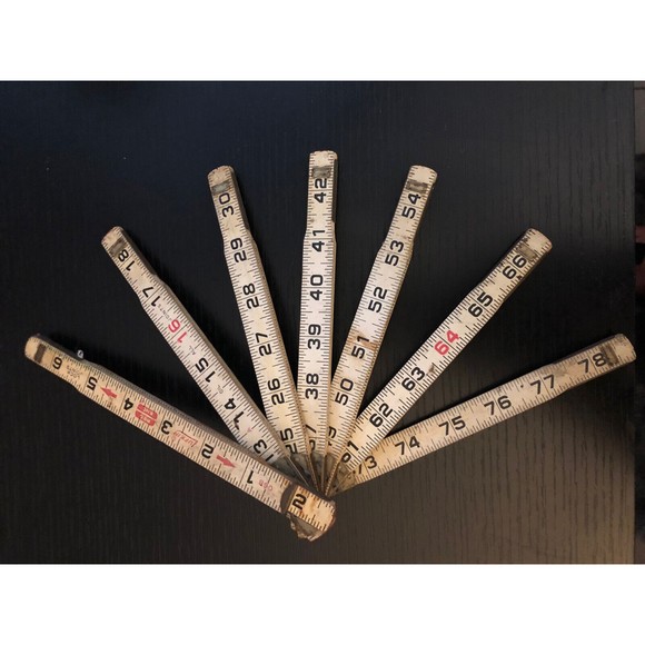 Wood Vintage Lufkin Wooden 78” Folding Measuring Stick Extension Tape Measure - Picture 1 of 4